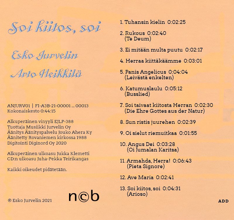 Soi kiitos, soi -takakansi