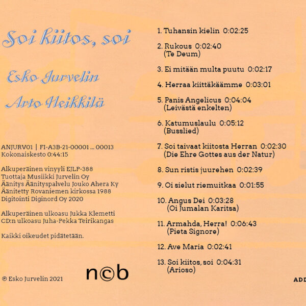 Soi kiitos, soi -takakansi