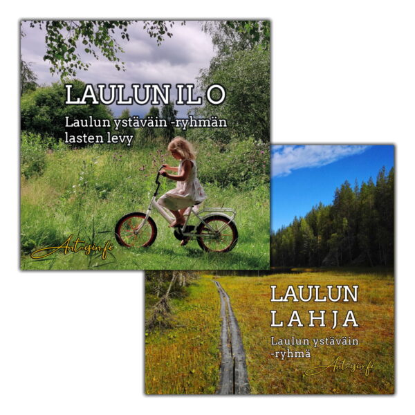 Paketti: Laulun ystävät - kuvassa kaksi CD levyä: Laulun ilo ja laulun lahja